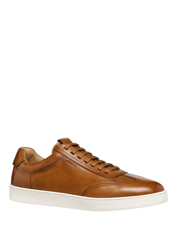 Geox Regio Leather Lace Up Trainers - view 2, Cognac