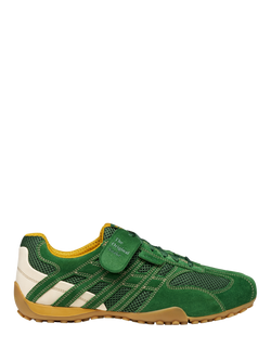 Geox Snake Original Suede Blend Lace Up Trainers, Green