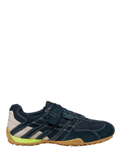 Geox Snake Original Suede Blend Lace Up Trainers, Navy
