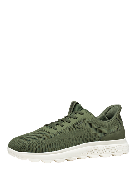 Geox Spherica PLUS Lace Up Trainers, Green - view 2, Green