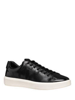 Geox Velletri Leather Lace Up Trainer Shoes - view 2, Black