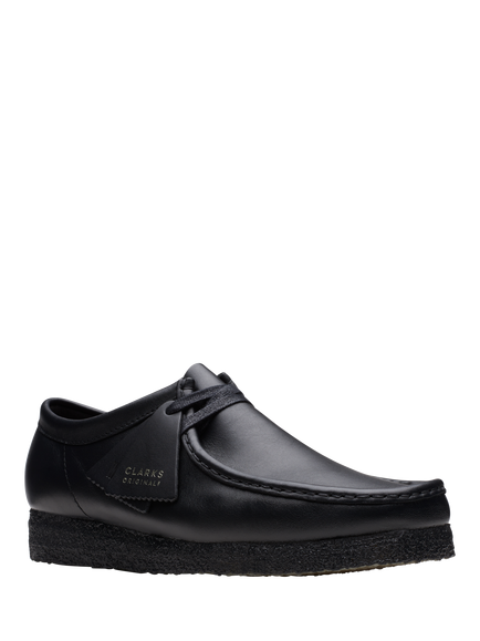 Clarks Originals Wallabee Leather Lace Up Moccasins, Black - view 2, Black