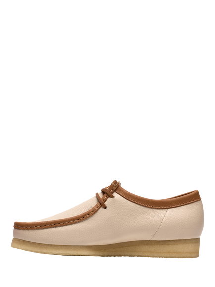 Clarks Originals Wallabee Leather Lace Up Moccasins, Off White - view 2, Off White