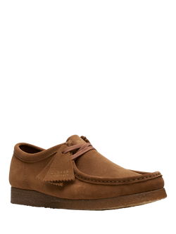 Clarks Originals Wallabee Suede Lace Up Moccasins, Cola - view 2, Cola