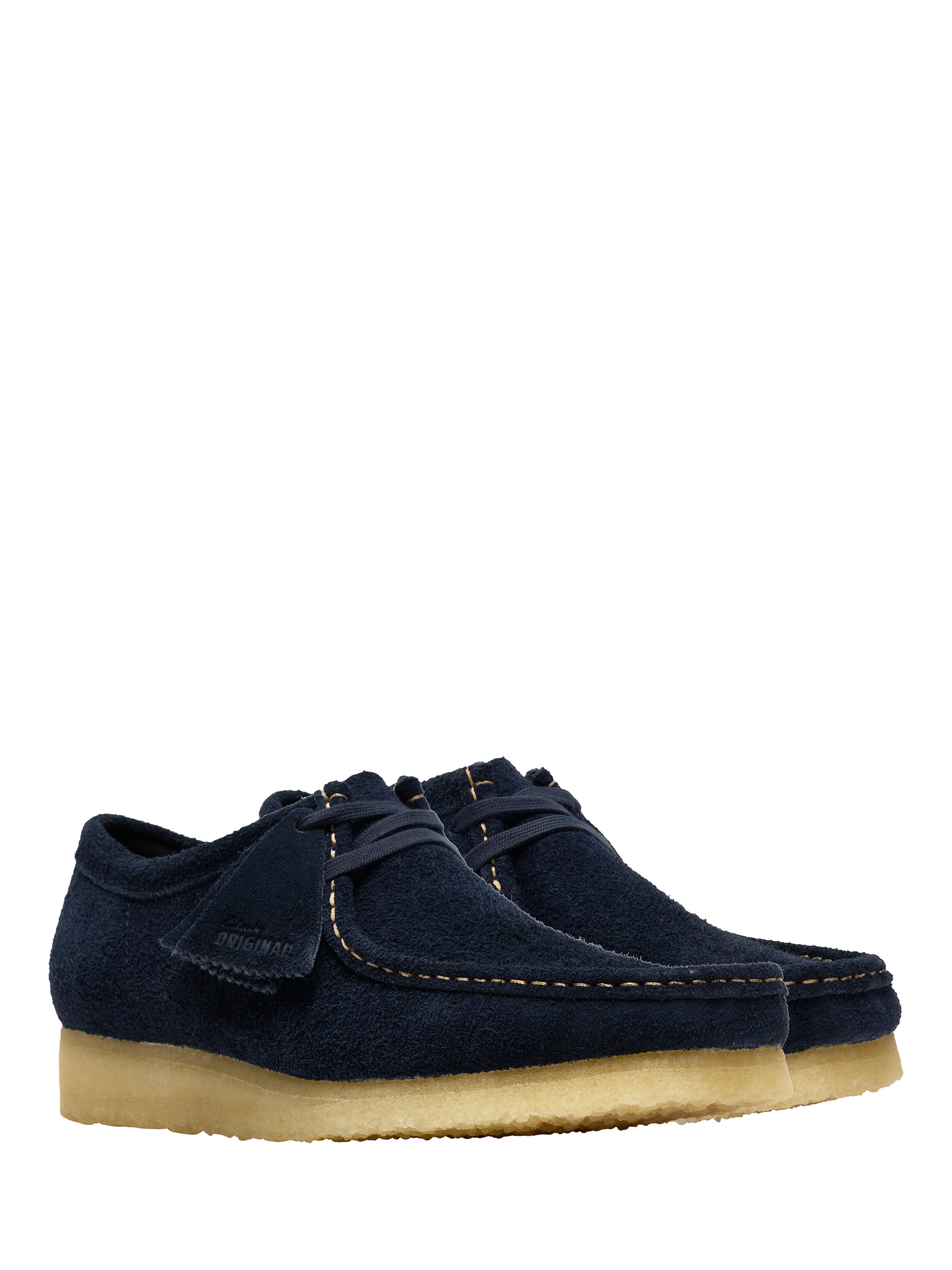 Clarks Originals Wallabee Suede Lace Up Moccasins, Navy