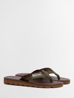 Barbour Harker Toe Post Sandals - view 2, Choc/Olive