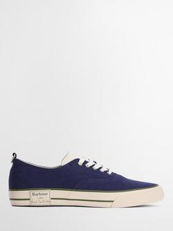 Paul Smith Loves Barbour Classic Canvas Plimsolls, Dark Navy, Dark Navy