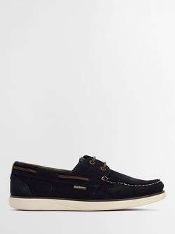 Barbour Rothley Suede Boat Shoes, Navy, Navy
