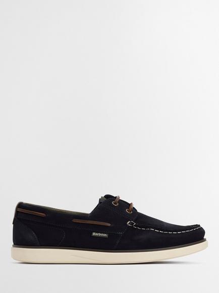 Barbour Rothley Suede Boat Shoes, Navy, Navy