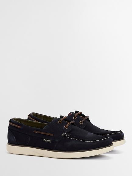 Barbour Rothley Suede Boat Shoes, Navy - view 2, Navy