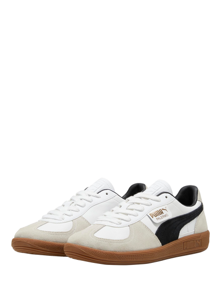 PUMA Palermo Leather Colour Block Trainers, White/Grey/Black - view 2, White/Grey/Black