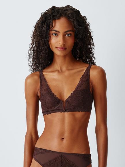 John Lewis Hallie High Apex Bra, Chocolate, Chocolate