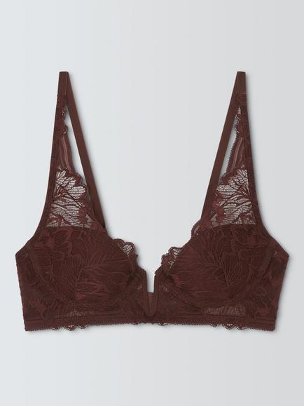 John Lewis Hallie High Apex Bra, Chocolate, Chocolate