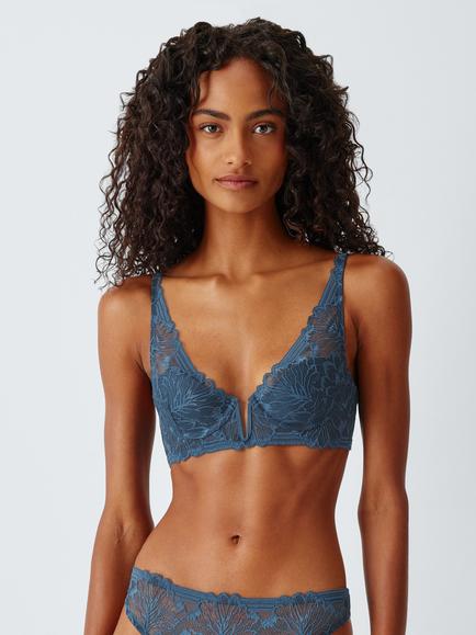 John Lewis Hallie High Apex Bra, Petrol, Petrol