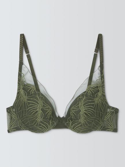 John Lewis Neve Padded High Apex Bra, Khaki, Khaki