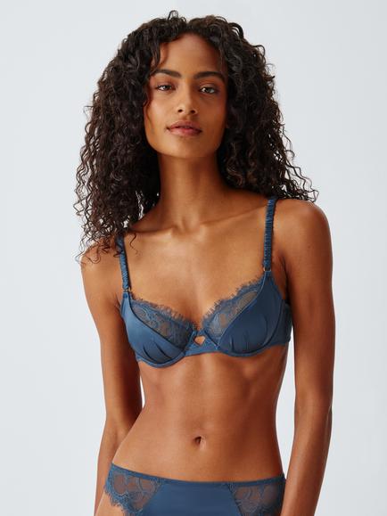 John Lewis Riley Padded Bra, Petrol, Petrol