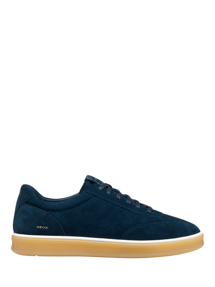 Geox Spherica Actif X4 Leather Blend Lace Up Trainers, Navy