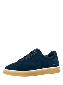 Geox Spherica Actif X4 Leather Blend Lace Up Trainers - view 2, Navy