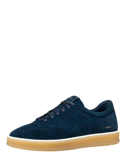 Geox Spherica Actif X4 Leather Blend Lace Up Trainers - view 2, Navy