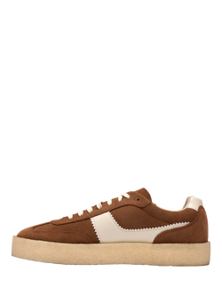 Clarks Originals Tor 80 Suede Lace Up Trainers, Cola - view 2, Cola