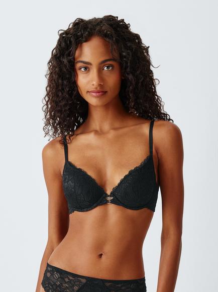 John Lewis Rosalind Padded Plunge Bra, Black, Black