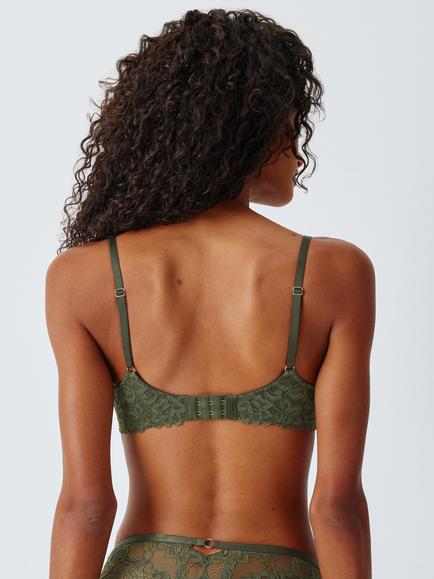 John Lewis Rosalind Padded Plunge Bra, Khaki - view 2, Khaki
