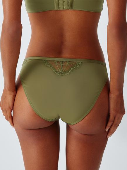 John Lewis Bronte High Leg Bikini Knickers, Olive - view 2, Olive