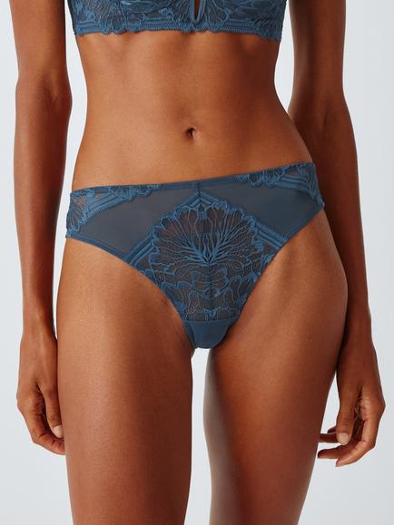 John Lewis Hallie Bikini Knickers, Petrol, Petrol