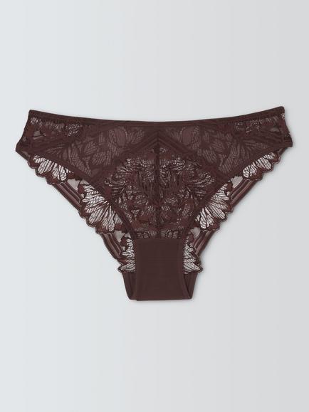John Lewis Hallie Bikini Knickers, Chocolate, Chocolate