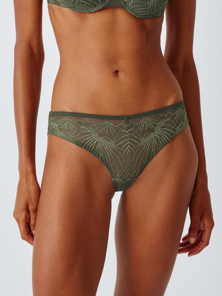 John Lewis Neve Bikini Knickers, Khaki, Khaki