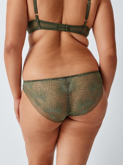 John Lewis Neve Bikini Knickers, Khaki - view 2, Khaki