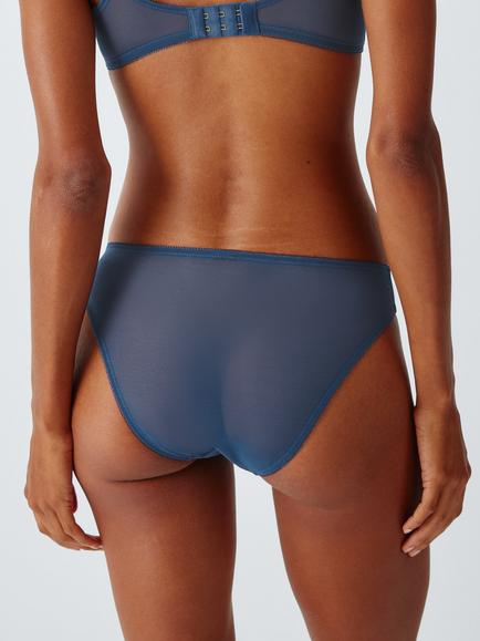 John Lewis Kiki Floral Embroidered Knickers, Blue - view 2, Blue