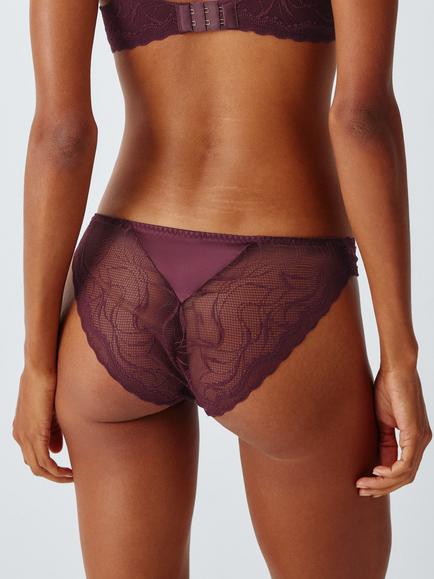 John Lewis Zena High Leg Knickers, Berry - view 2, Berry