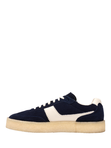 Clarks Originals Tor 80 Suede Lace Up Trainers, Navy/Multi - view 2, Navy/Multi
