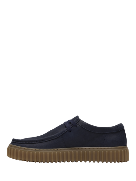 Clarks Torhill Lo Leather Loafers, Navy - view 2, Navy