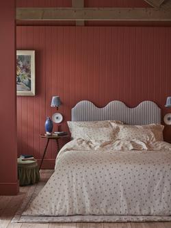 Piglet in Bed Posy Bud Linen Blend Bedding - view 2, Dusk Blue