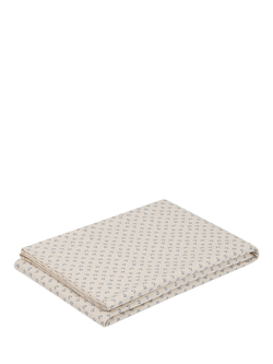 Piglet in Bed Martha Washed Cotton Flat Sheet - view 2, Cove Blue/Cream