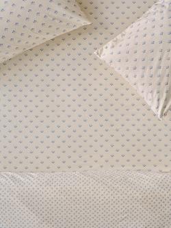 Piglet in Bed Martha Washed Cotton Fitted Sheet, Cove Blue/Cream