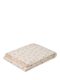 Piglet in Bed Posy Bud Linen Blend Flat Sheet - view 2, Dusk Blue