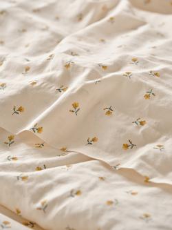 Piglet in Bed Posy Bud Linen Blend Flat Sheet, Honey