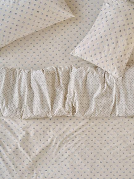 Piglet in Bed Martha Washed Cotton Bedding, Cove Blue/Cream
