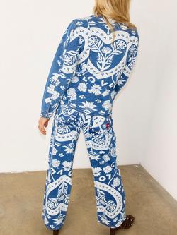 Never Fully Dressed Amara Love Denim Jacket, Blue/White - view 2, Blue/White