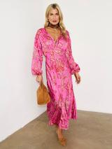 Chi Chi London Cami Floral Print Wrap Midi Dress