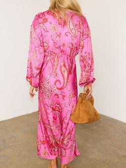 Never Fully Dressed Emma Paisley Midi Dress, Pink/Multi - view 2, Pink/Multi