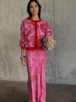 Never Fully Dressed Dorris Paisley Maxi Skirt, Pink/Multi, Pink/Multi