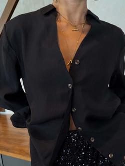 Never Fully Dressed Miley Blouson Sleeve Shirt, Black, Black