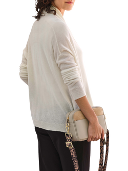 Pure Collection Open Neck Pure Cashmere Cardigan, Soft White - view 2, Soft White