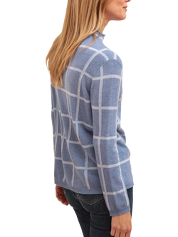 Pure Collection Check Pure Gassato Cashmere Jumper, Light Blue - view 2, Light Blue