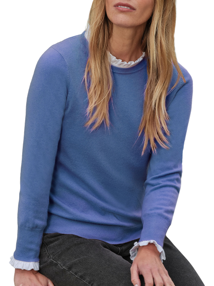 Pure Collection Crew Neck Pure Cashmere Jumper, Bluebell, Bluebell