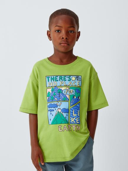 John Lewis Kids' No Place Like Earth T-Shirt, Pickled Pepper, Pickled Pepper